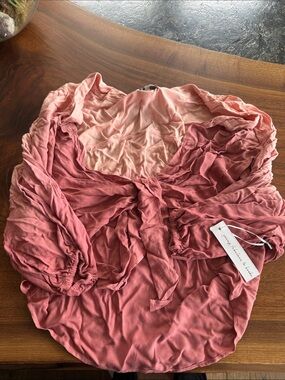 Young Fabulous & Broke Dusty Rose Tie-Front Long Sleeve Blouse